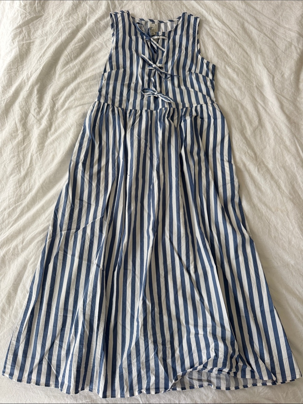 Joie Blue and White Striped Midi Dress